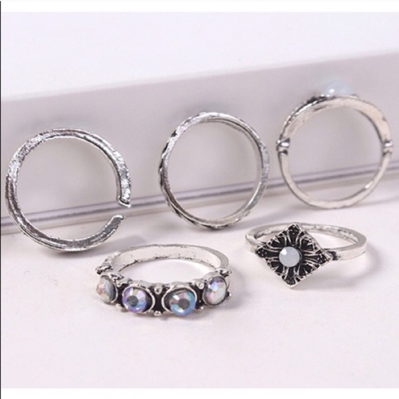 Silver Boho Ring Set - Picture 3 of 7